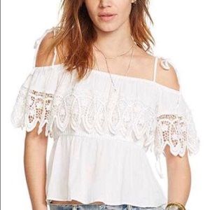 Denim and Supply White Blouse Mid-Shoulder Strings